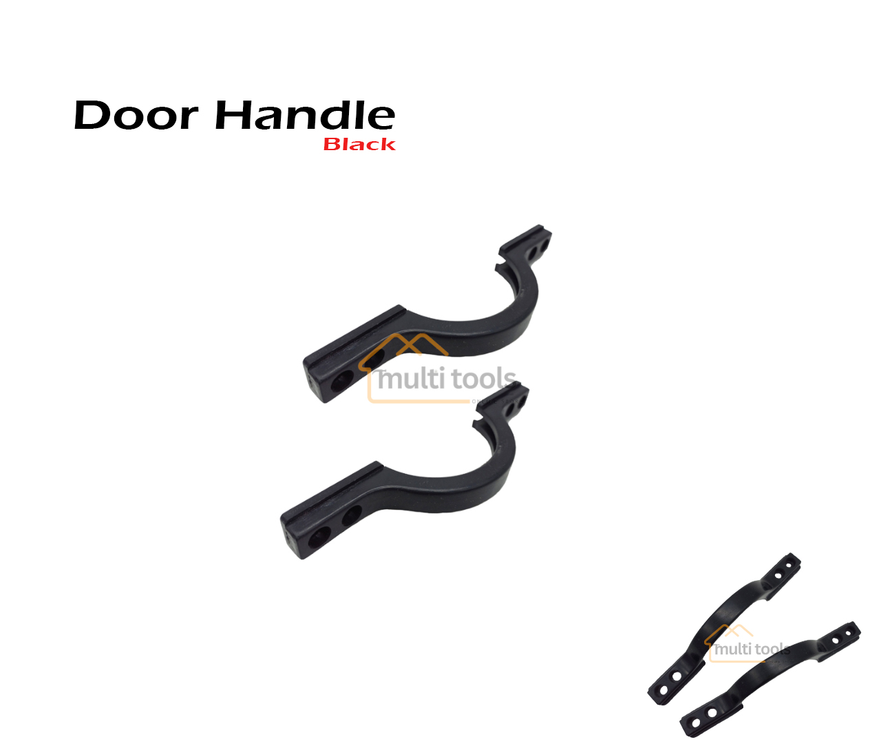 2 Pecs Plastic Door Handle Black